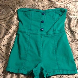 Green with blue romper!